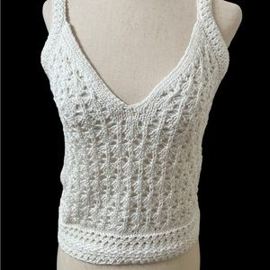 VINCE crochet v neck tank, lined, so classy EUC, no signs of wear